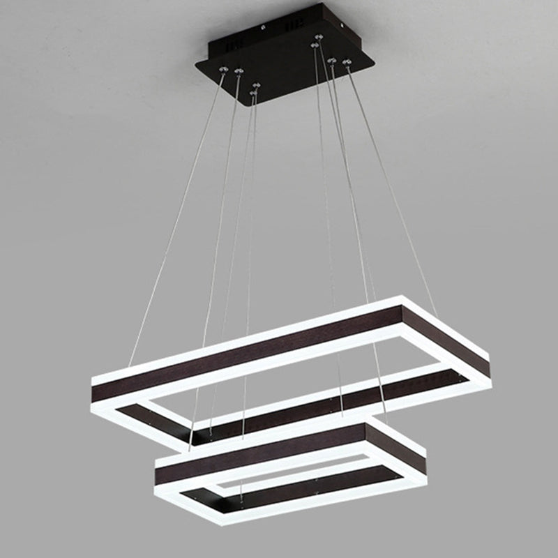 Black Tiered Metal Squared Ceiling Pendant Contemporary Ceiling Lighting Fixtures