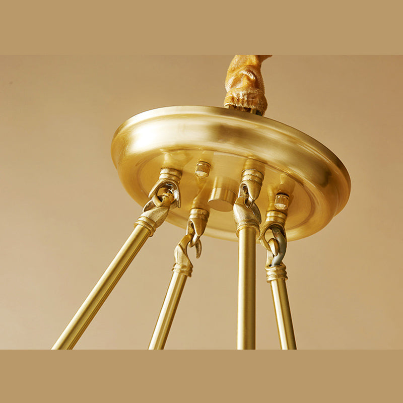 Copper Fabric Chandelier Light Fixtures Cone Ceiling Light Fixture for Living Room