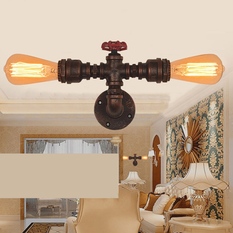 Industrielle Wasserrohrleitungswand montierte licht schmiedeeiseisernde Wandleuchte für Bar