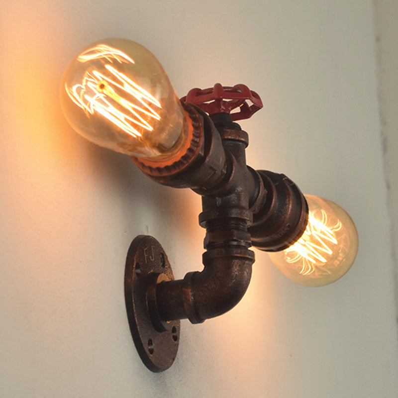 Industrielle Wasserrohrleitungswand montierte licht schmiedeeiseisernde Wandleuchte für Bar