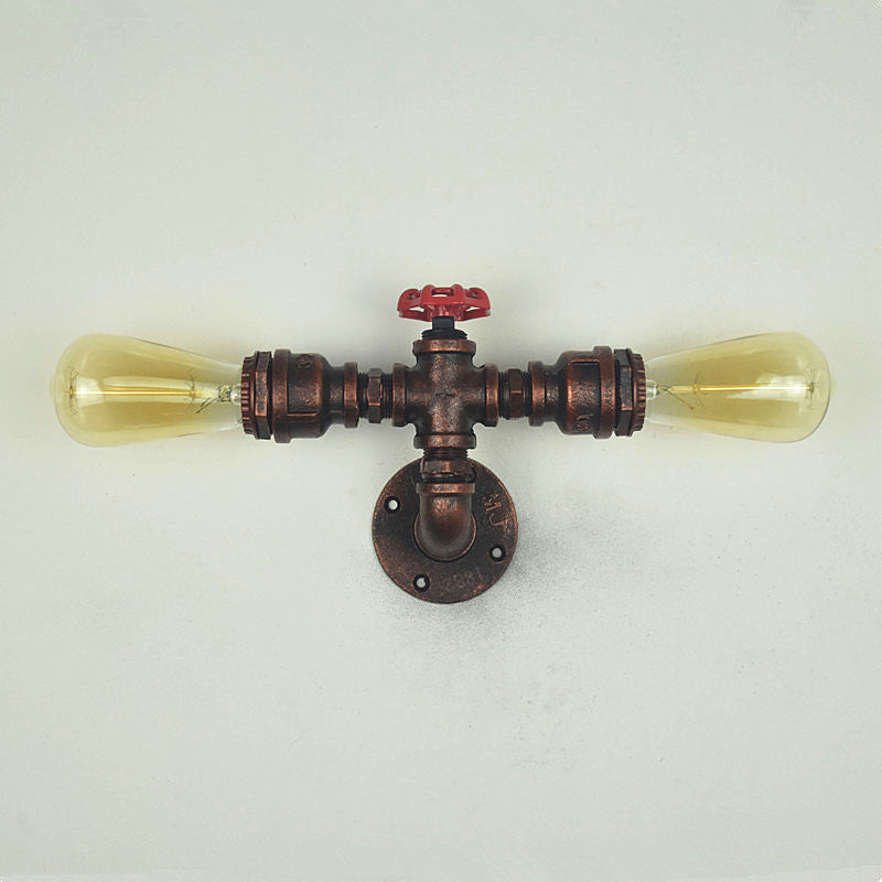 Industrielle Wasserrohrleitungswand montierte licht schmiedeeiseisernde Wandleuchte für Bar