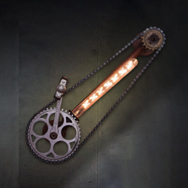 Antike Bronze Eisenwandhalterung Lampe Industriewasser Rohrleitungswand Lichtleuchte für Coffeeshop