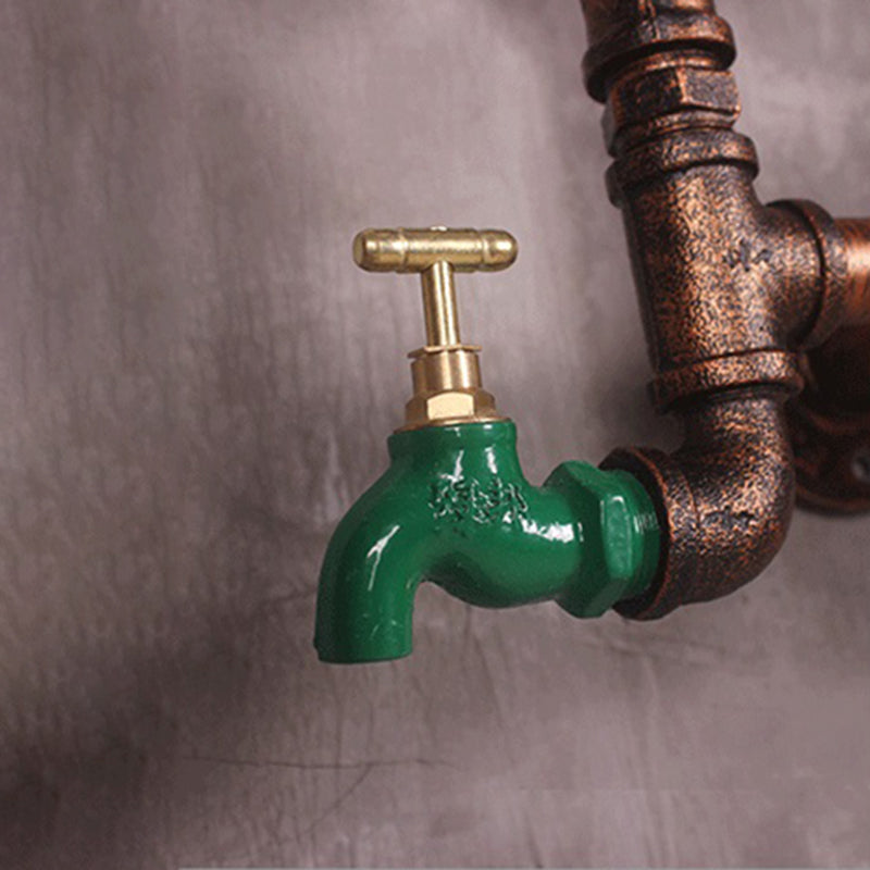 Antike Bronze Eisenwandhalterung Lampe Industriewasser Rohrleitungswand Lichtleuchte für Coffeeshop