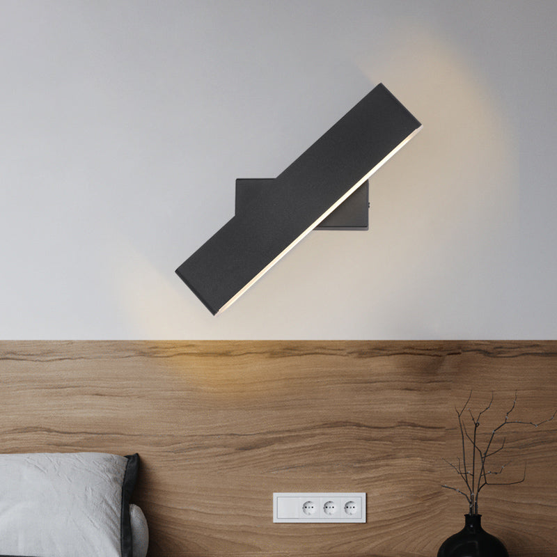 Lámpara de pared giratoria de LED creativo moderno apliques de pared rectangular de aluminio con sombra acrílica