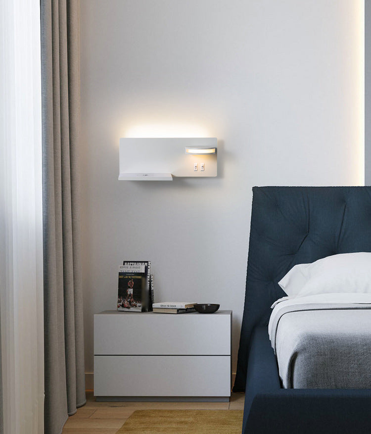 Contemporáneo de 1 luz de pared de pared de pared rectangular de aluminio Luz montada para dormitorio