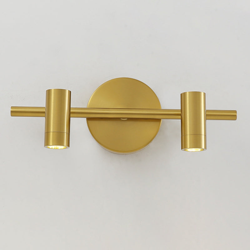 Postmodern Simplicity Cylinder Vanity Sconce Lights Brass Wall Mount Light Fixture for Bathroom