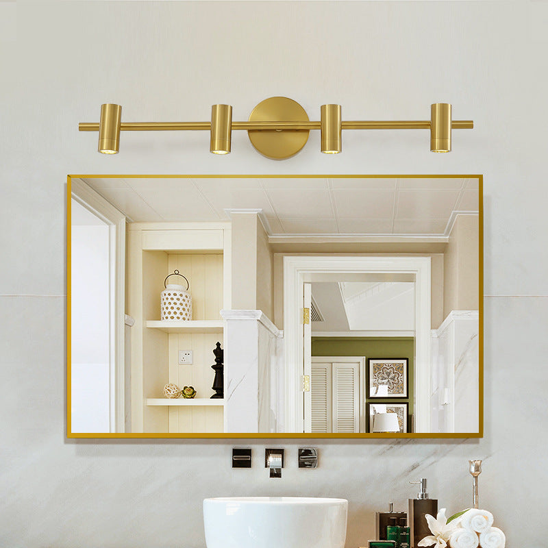 Postmodern Simplicity Cylinder Vanity Sconce Lights Brass Wall Mount Light Fixture for Bathroom
