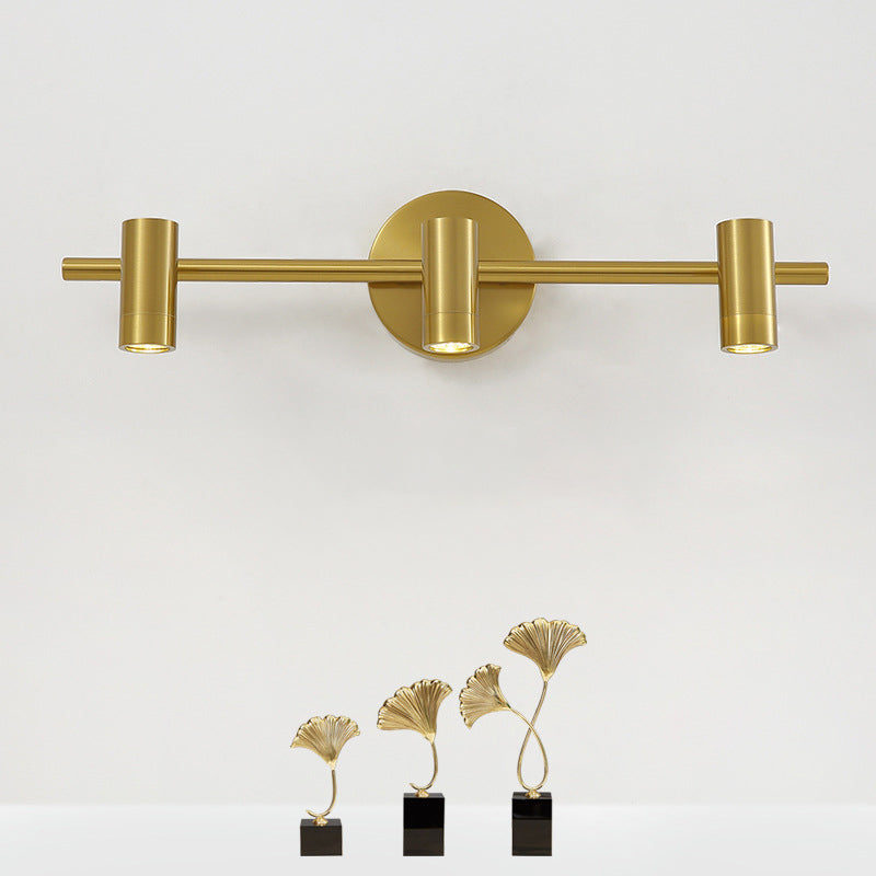 Postmodern Simplicity Cylinder Vanity Sconce Lights Brass Wall Mount Light Fixture for Bathroom