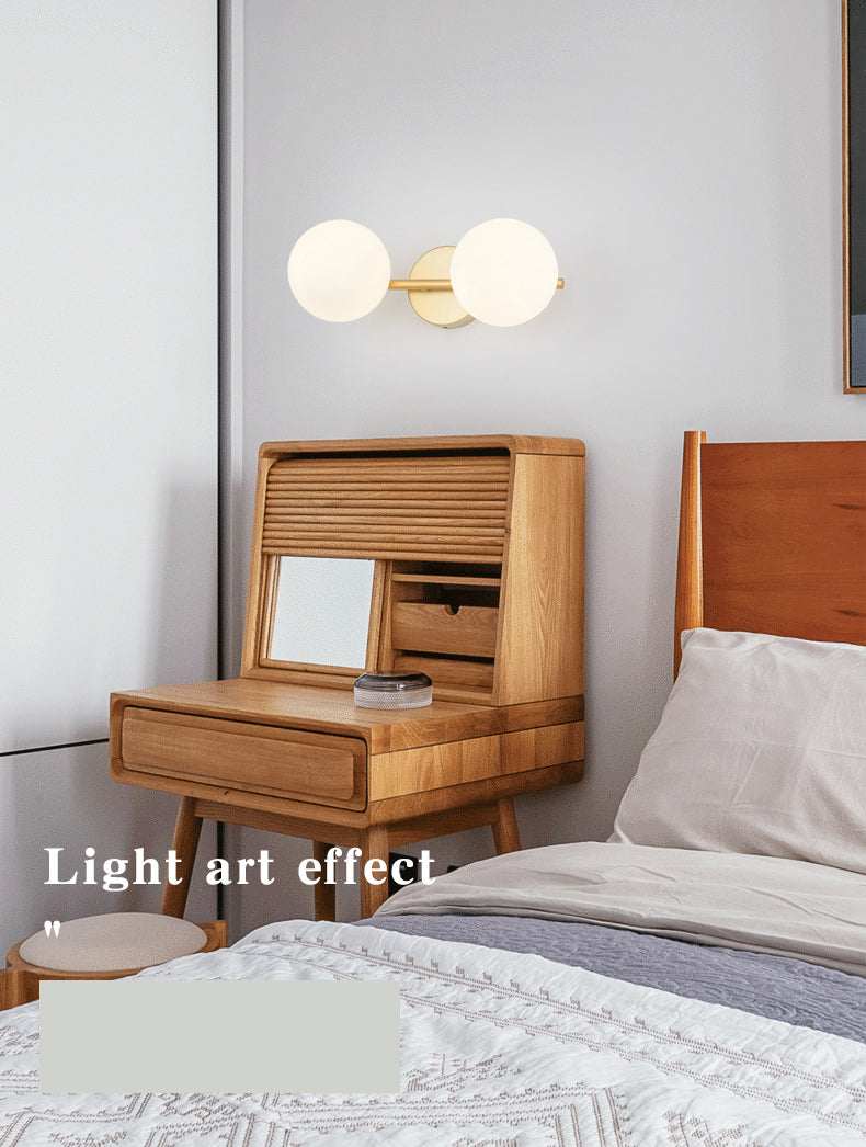 Postmodern Globe Vanity Sconce Lights Milk Glass Wall Mount Light Fixture for Bathroom