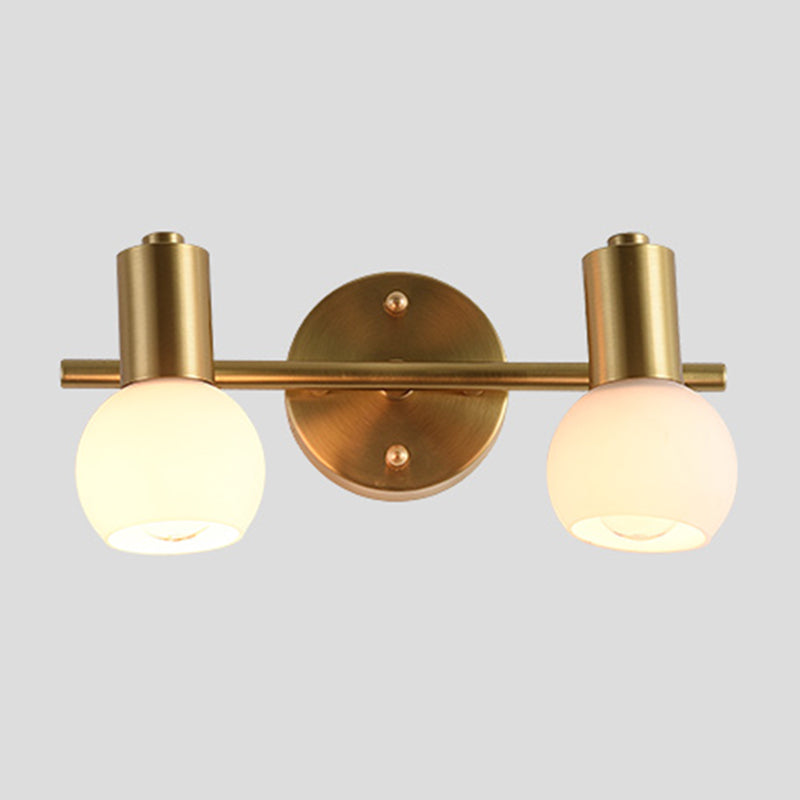 Postmodern Globe Vanity Sconce Lights Milk Glass Wall Mount Light Fixture for Bathroom