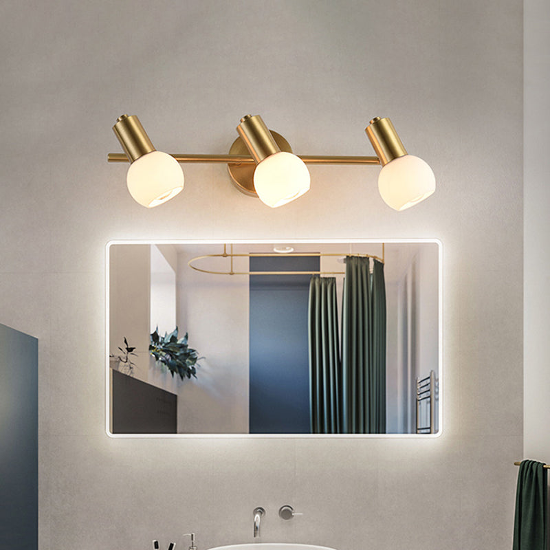 Postmodern Globe Vanity Sconce Lights Milk Glass Wall Mount Light Fixture for Bathroom