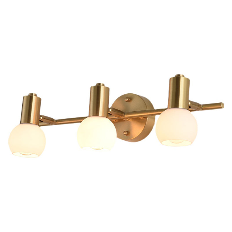 Postmodern Globe Vanity Sconce Lights Milk Glass Wall Mount Light Fixture for Bathroom