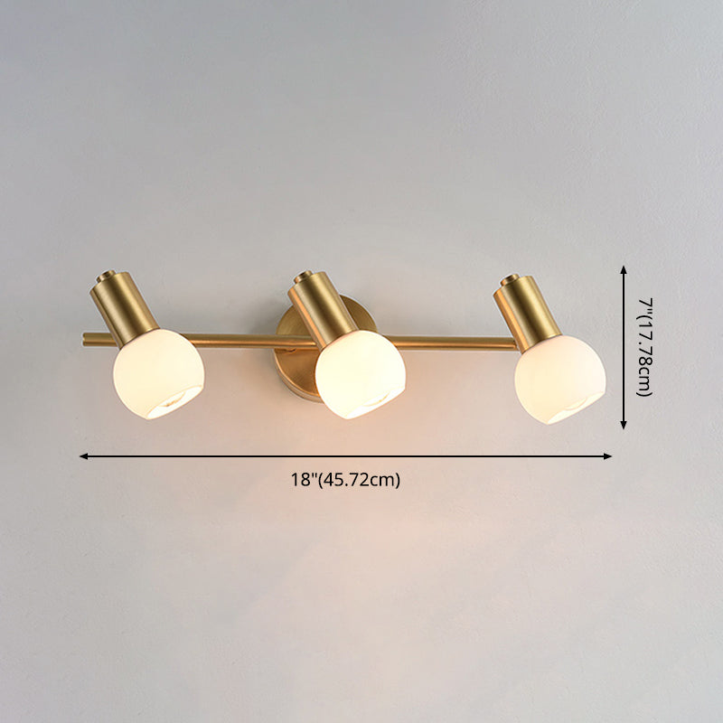 Postmodern Globe Vanity Sconce Lights Milk Glass Wall Mount Light Fixture for Bathroom