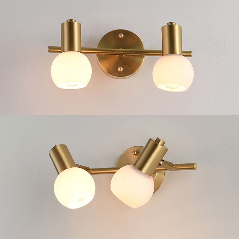 Postmodern Globe Vanity Sconce Lights Milk Glass Wall Mount Light Fixture for Bathroom