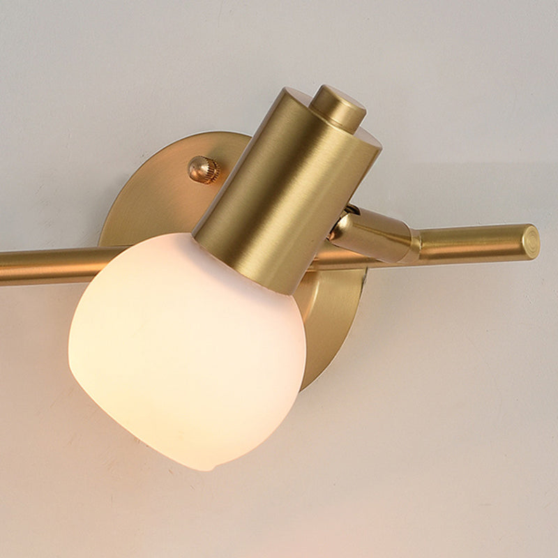 Postmodern Globe Vanity Sconce Lights Milk Glass Wall Mount Light Fixture for Bathroom