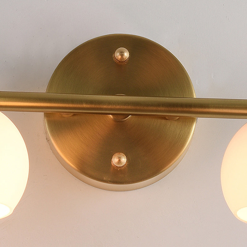 Postmodern Globe Vanity Sconce Lights Milk Glass Wall Mount Light Fixture for Bathroom