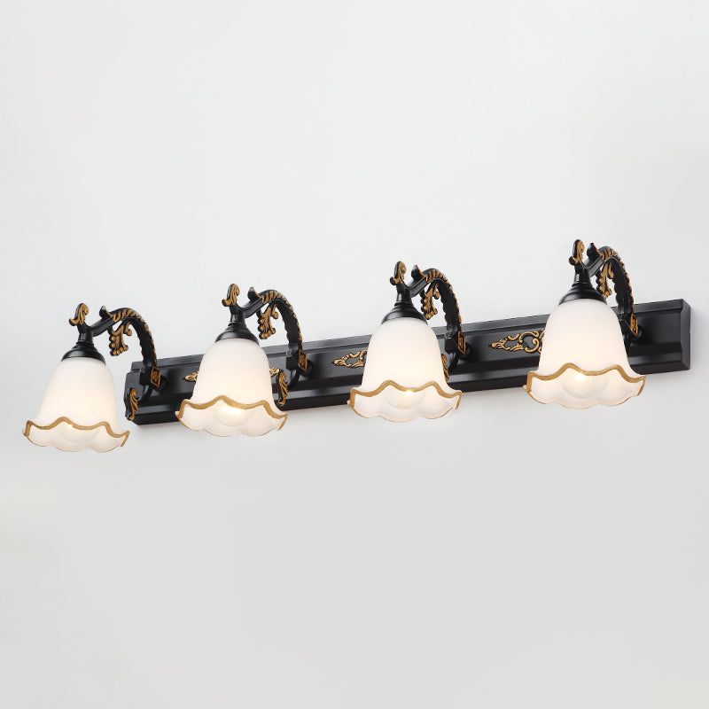 Traditional Simplicity Bell Vanity Sconce Lights Milk Glass Wall Mount Light Fixture for Bathroom