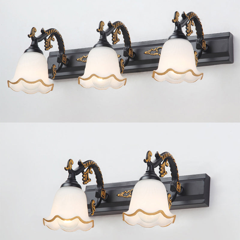 Traditional Simplicity Bell Vanity Sconce Lights Milk Glass Wall Mount Light Fixture for Bathroom