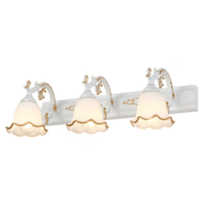Traditional Simplicity Bell Vanity Sconce Lights Milk Glass Wall Mount Light Fixture for Bathroom