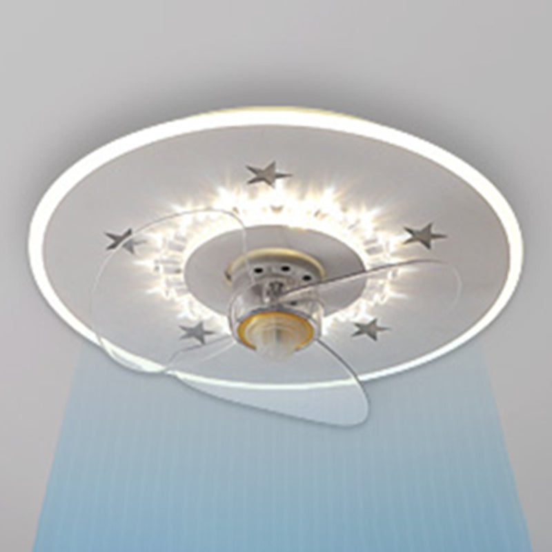 Weiße Stern Deckenlüftel Lampe Nordic LED Metal Semi Flush Mount Light für Schlafzimmer