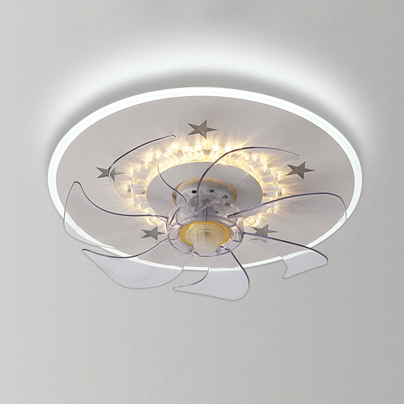 Weiße Stern Deckenlüftel Lampe Nordic LED Metal Semi Flush Mount Light für Schlafzimmer