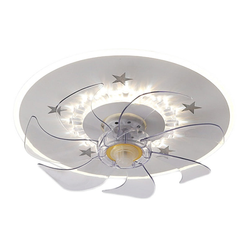 Weiße Stern Deckenlüftel Lampe Nordic LED Metal Semi Flush Mount Light für Schlafzimmer