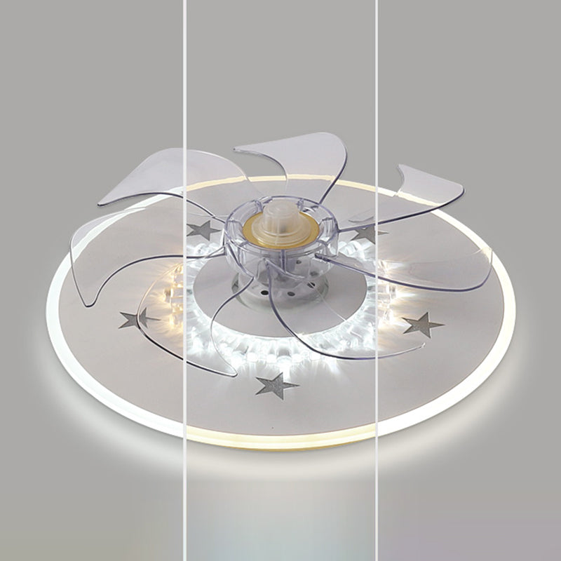 Weiße Stern Deckenlüftel Lampe Nordic LED Metal Semi Flush Mount Light für Schlafzimmer