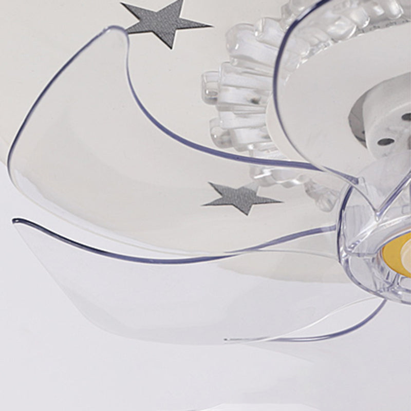 Weiße Stern Deckenlüftel Lampe Nordic LED Metal Semi Flush Mount Light für Schlafzimmer
