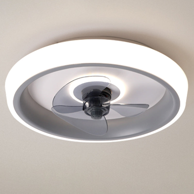 Fernbedienungssteuerungs -LED -Deckenlüfter Macaron Acryl Schlafzimmer Halbflush -Halterung Lampe