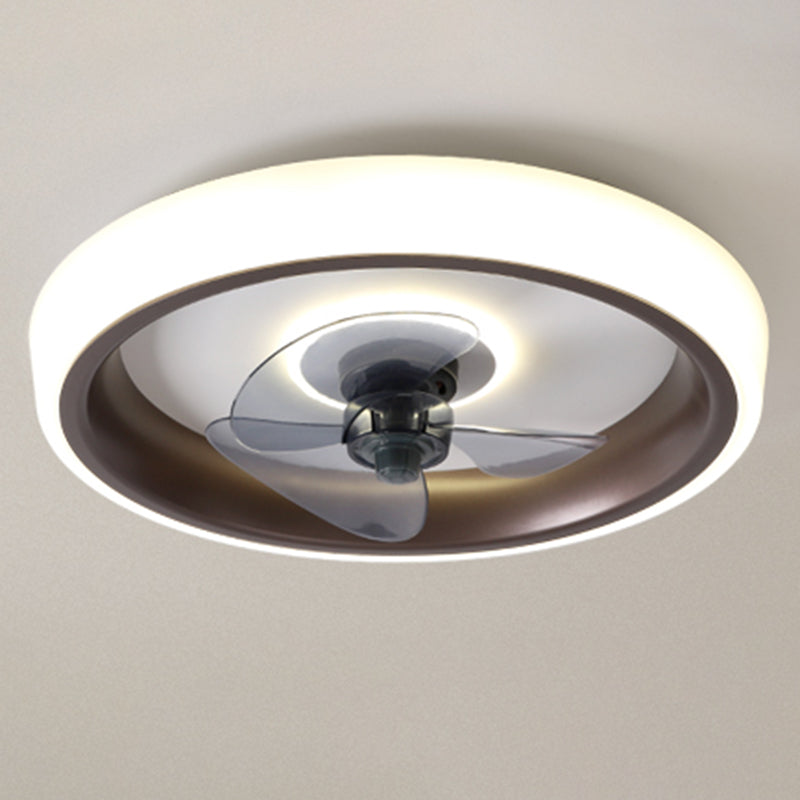 Fernbedienungssteuerungs -LED -Deckenlüfter Macaron Acryl Schlafzimmer Halbflush -Halterung Lampe