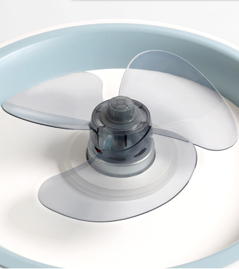 Fernbedienungssteuerungs -LED -Deckenlüfter Macaron Acryl Schlafzimmer Halbflush -Halterung Lampe
