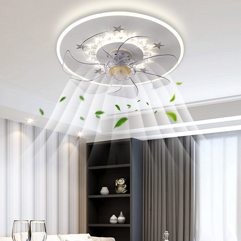 Weiße Stern Deckenlüftel Lampe Nordic LED Metal Semi Flush Mount Light für Schlafzimmer