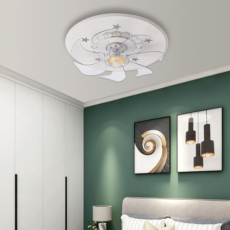 Weiße Stern Deckenlüftel Lampe Nordic LED Metal Semi Flush Mount Light für Schlafzimmer