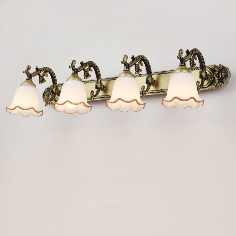 Traditional Simplicity Bell Vanity Sconce Lights Milk Glass Wall Mount Light Fixture for Bathroom