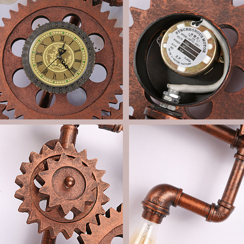Iluminación de matriz de pared engranaje de estilo industrial Luz de montaje de pared de metal en cobre