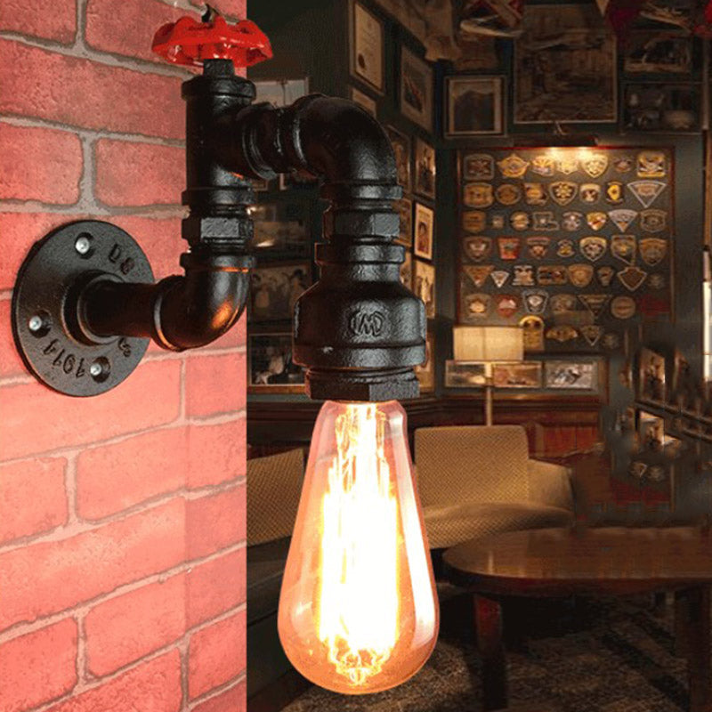 Sconce Light Fixture Industrial-Style Water Pipe Metal Wall Mounted Light Fixture