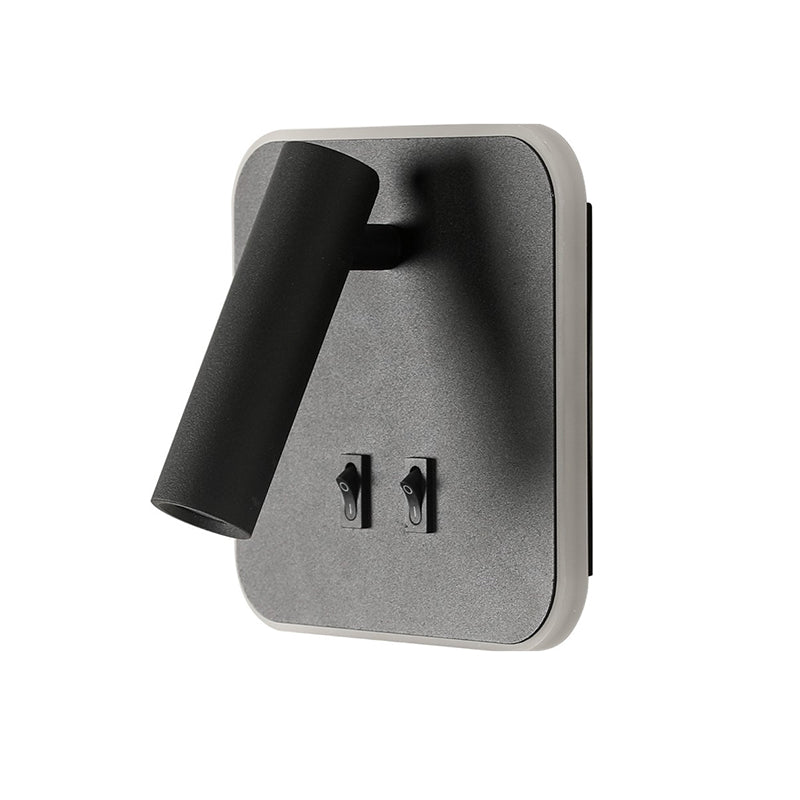 Ponderie murale à LED carrée à 2 lumière dans la simplicité moderne en aluminium givré en aluminium lampe murale pour chambre à coucher