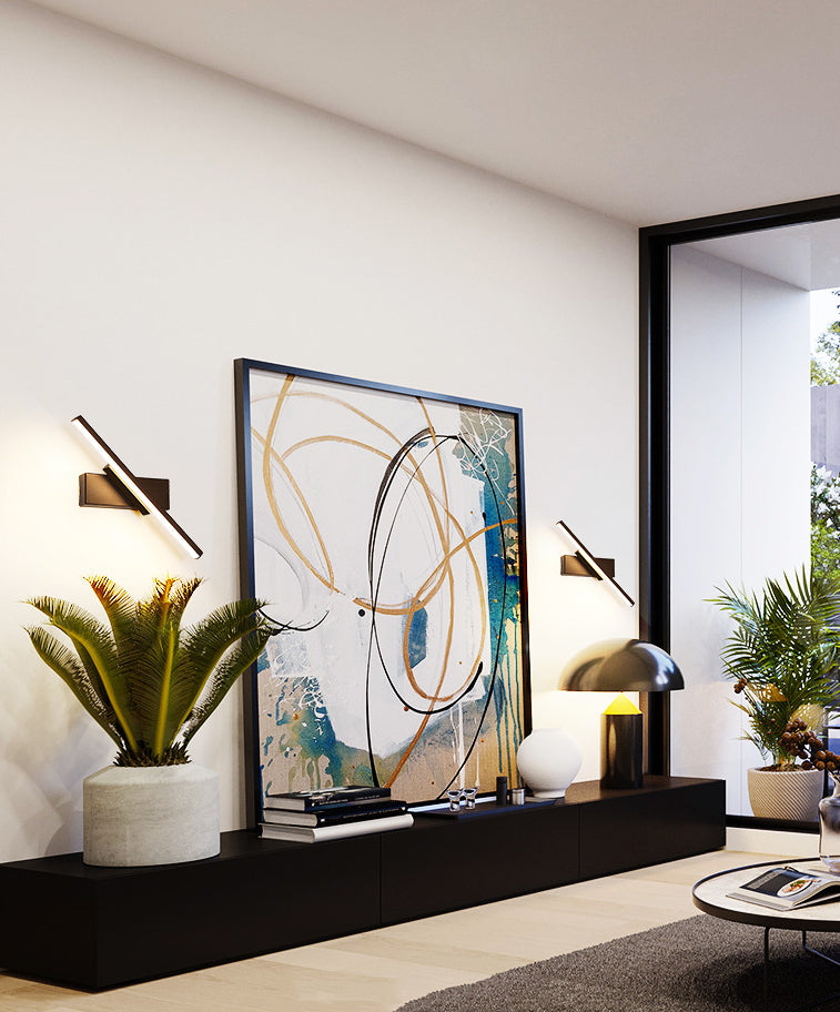 Lámpara de pared rotativa LED de silicona en moderna luz de pared lineal de aluminio de estilo creativo para dormitorio