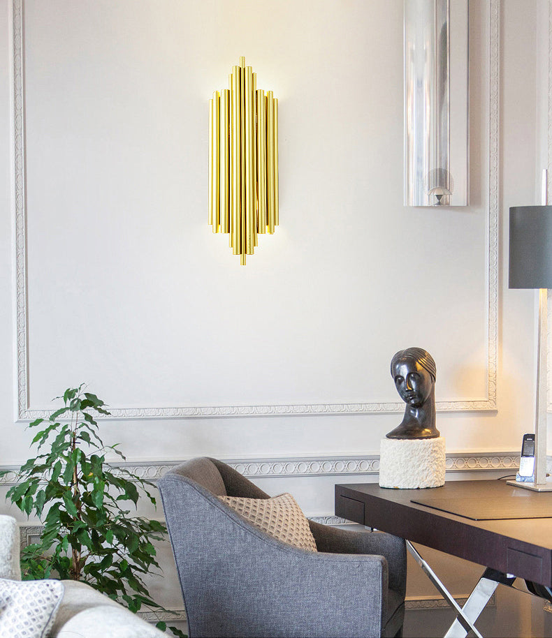 Gouden wandlamp met 4 licht in moderne creatieve stijl smeedijzeren stagger wandlicht