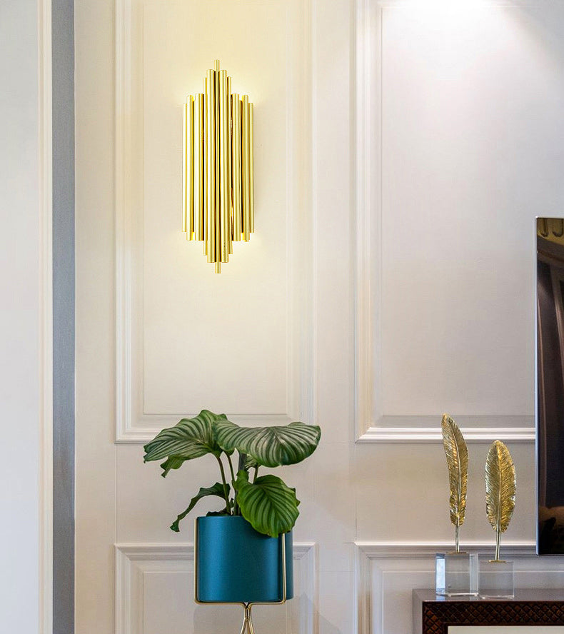 Gouden wandlamp met 4 licht in moderne creatieve stijl smeedijzeren stagger wandlicht