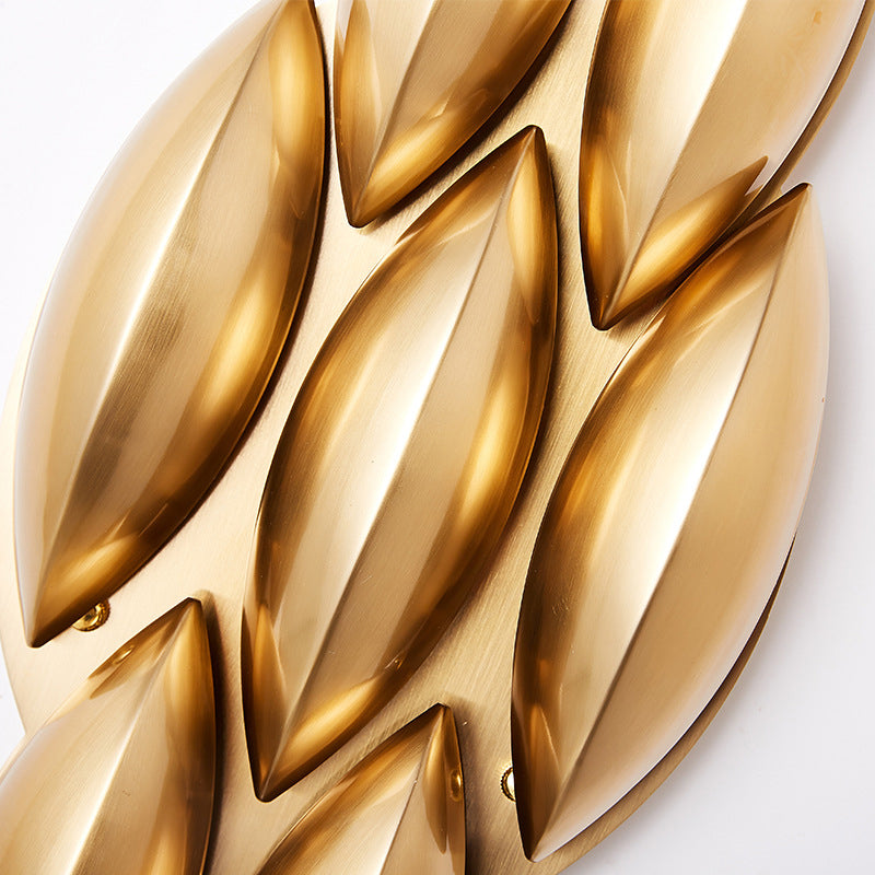 Brass Geometric LED Wall Sconce in Modern Luxury Style Wrought Iron Wall Lamp for Interior Spaces