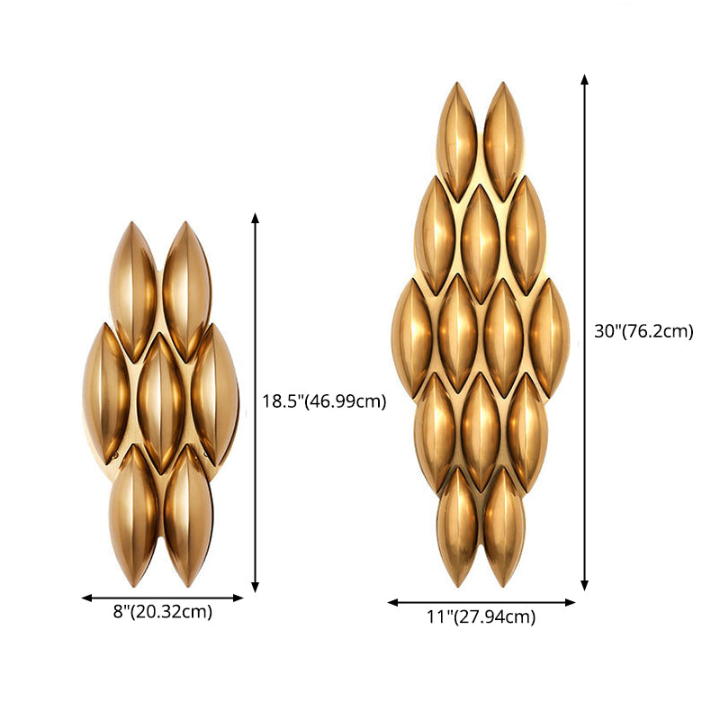 Brass Geometric LED Wall Sconce in Modern Luxury Style Wrought Iron Wall Lamp for Interior Spaces