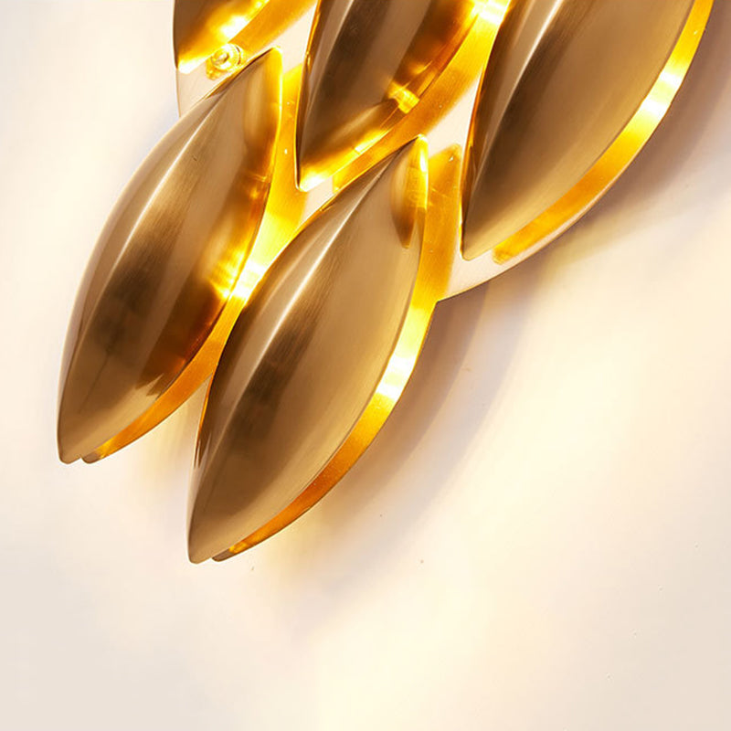 Brass Geometric LED Wall Sconce in Modern Luxury Style Wrought Iron Wall Lamp for Interior Spaces
