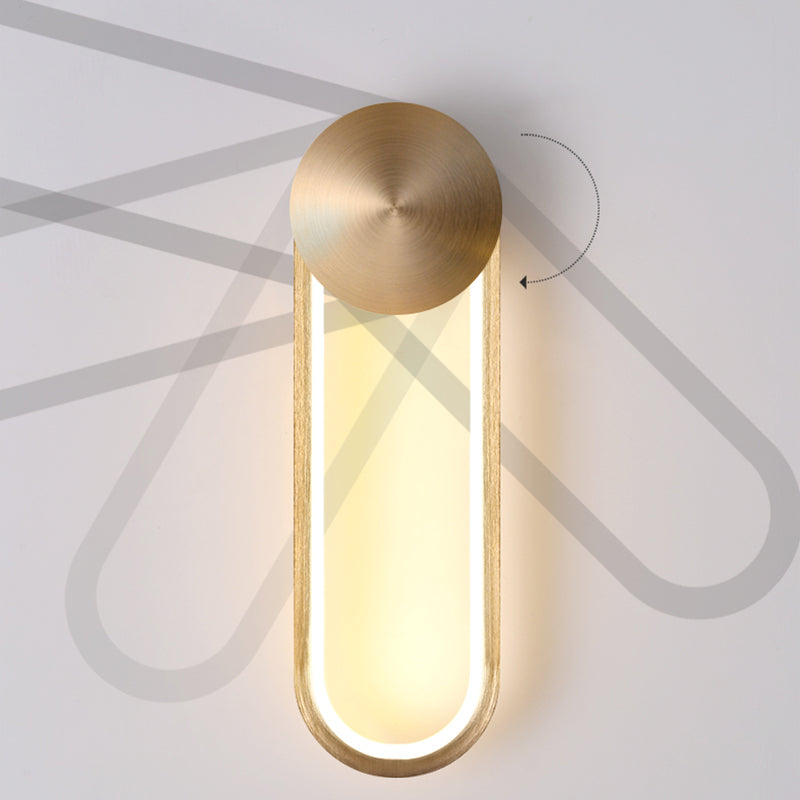 Modern Luxury LED Rotatable Wall Lamp Aluminium Oblong Wall Sconce with Silicone Shade