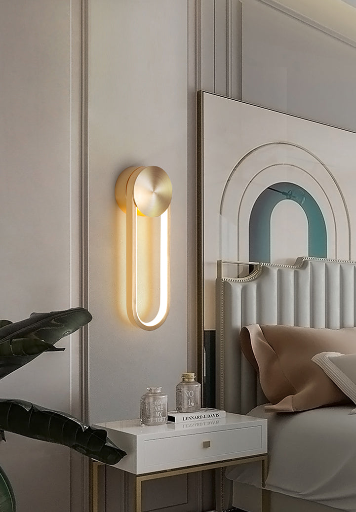 Modern Luxury LED Rotatable Wall Lamp Aluminium Oblong Wall Sconce with Silicone Shade