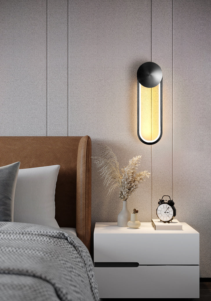 Modern Luxury LED Rotatable Wall Lamp Aluminium Oblong Wall Sconce with Silicone Shade