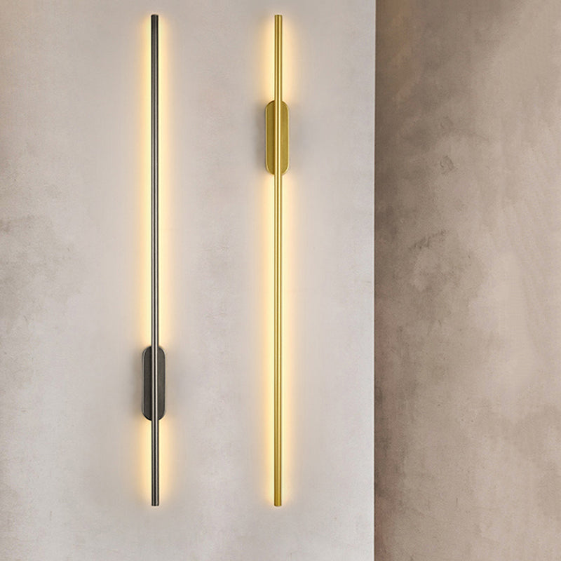 Modern Creative Linear LED Wall Light Wrought Iron Indoor Wall Lamp with Acrylic Shade