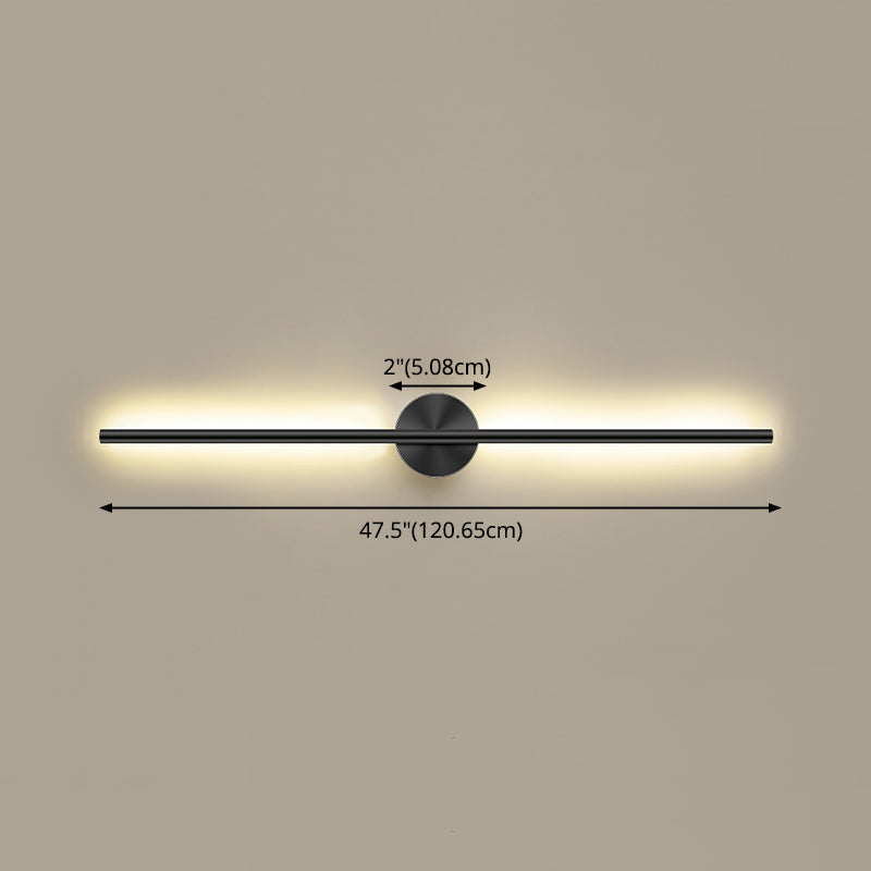 Modern Creative Linear LED Wall Light Wrought Iron Indoor Wall Lamp with Acrylic Shade