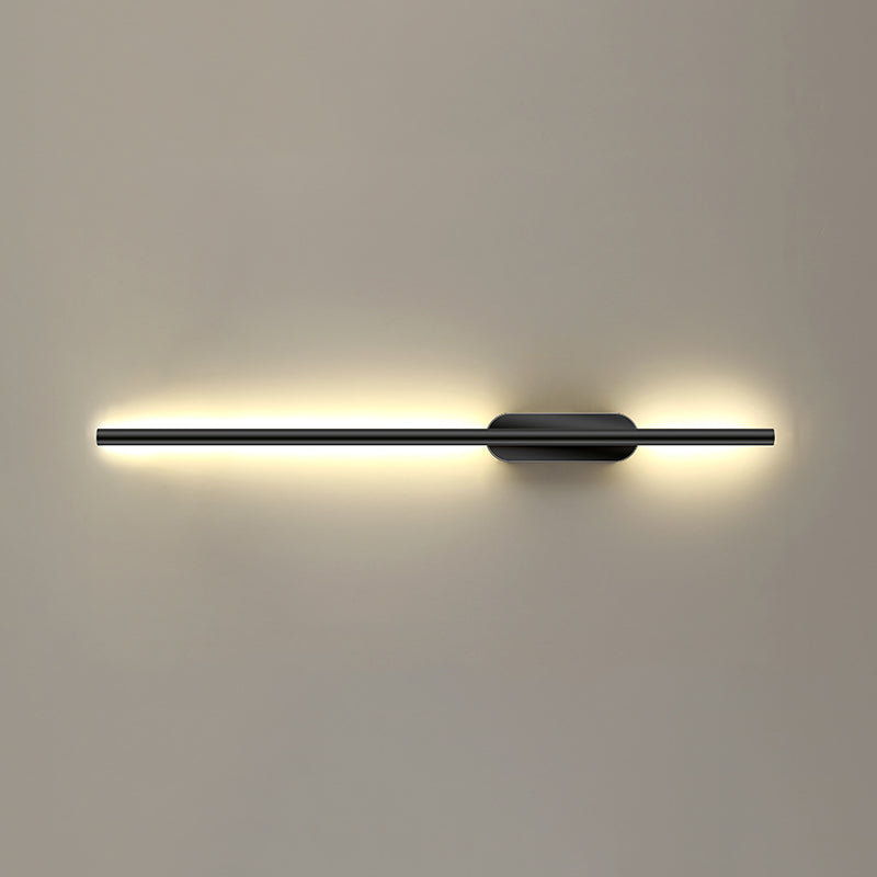 Modern Creative Linear LED Wall Light Wrought Iron Indoor Wall Lamp with Acrylic Shade