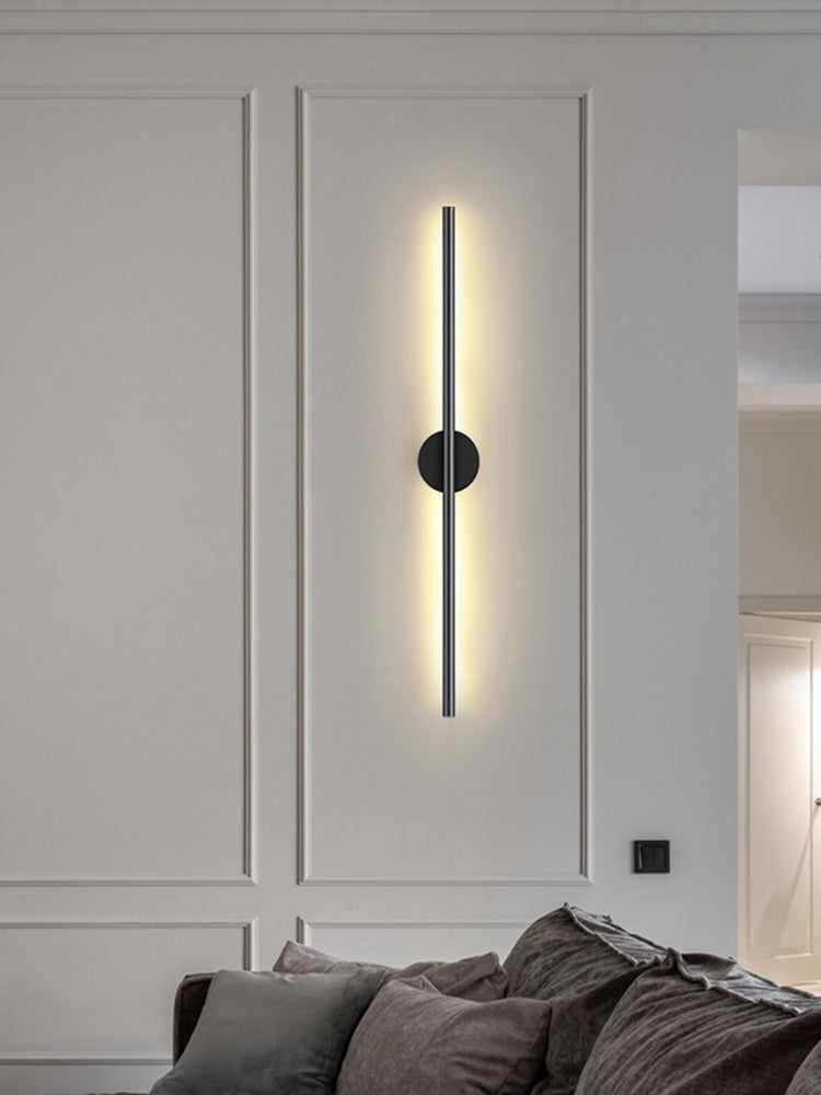 Modern Creative Linear LED Wall Light Wrought Iron Indoor Wall Lamp with Acrylic Shade